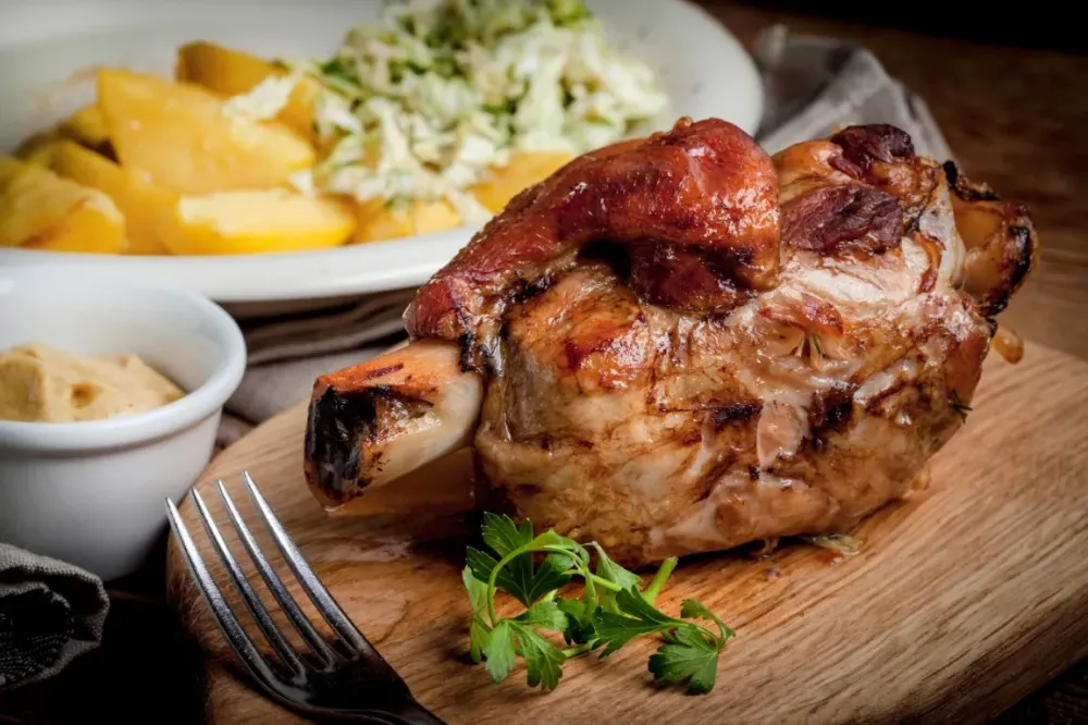 Jarret de porc au jus de thym