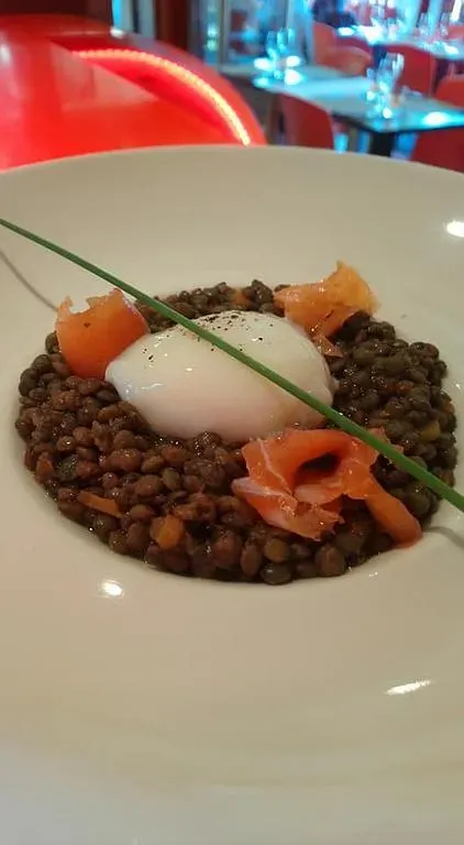 lentille et burrata